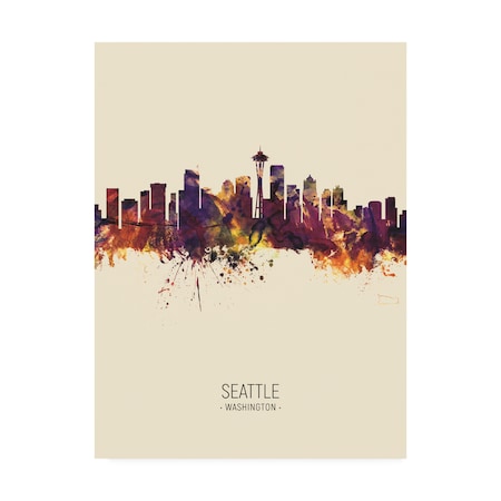 Michael Tompsett 'Seattle Washington Skyline Portrait III' Canvas Art,24x32